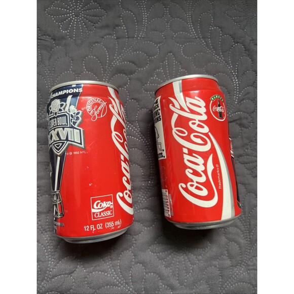 1993 & 94 SUPER BOWL CHAMPION Dallas Cowboys COCA-COLA NFL VTG 2 Cans Empty READ - Picture 2 of 7